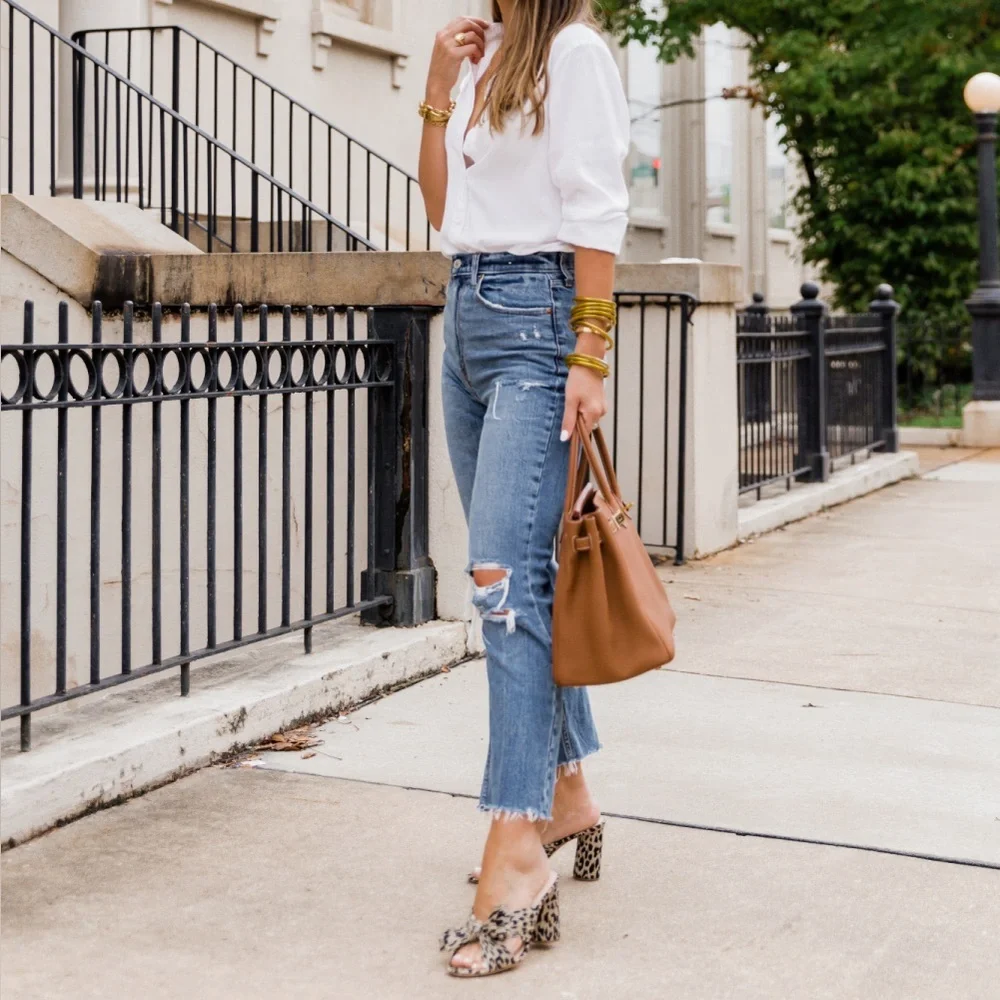 Loeffler Randall Penny Leopard Pleated Heel - Picture 5 of 8